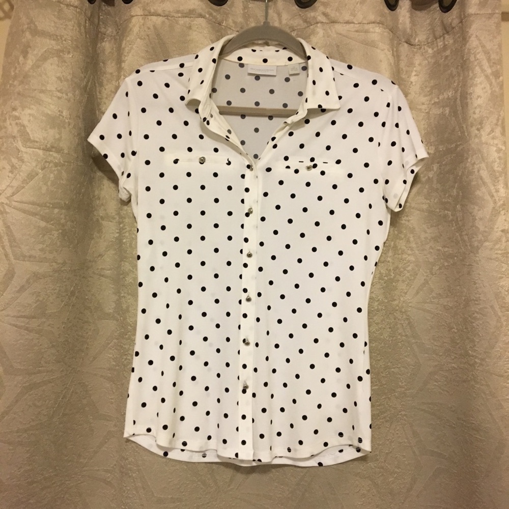 Button down polka dot dress shirt